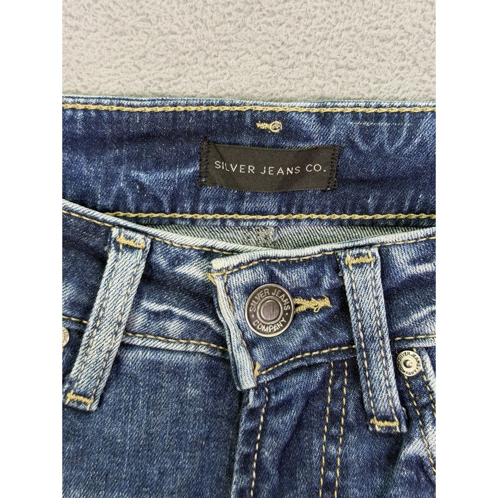 Silver Jeans Womens 27 Blue Medium Wash Mid Rise Suki Straight Stretch Denim - Picture 7 of 10